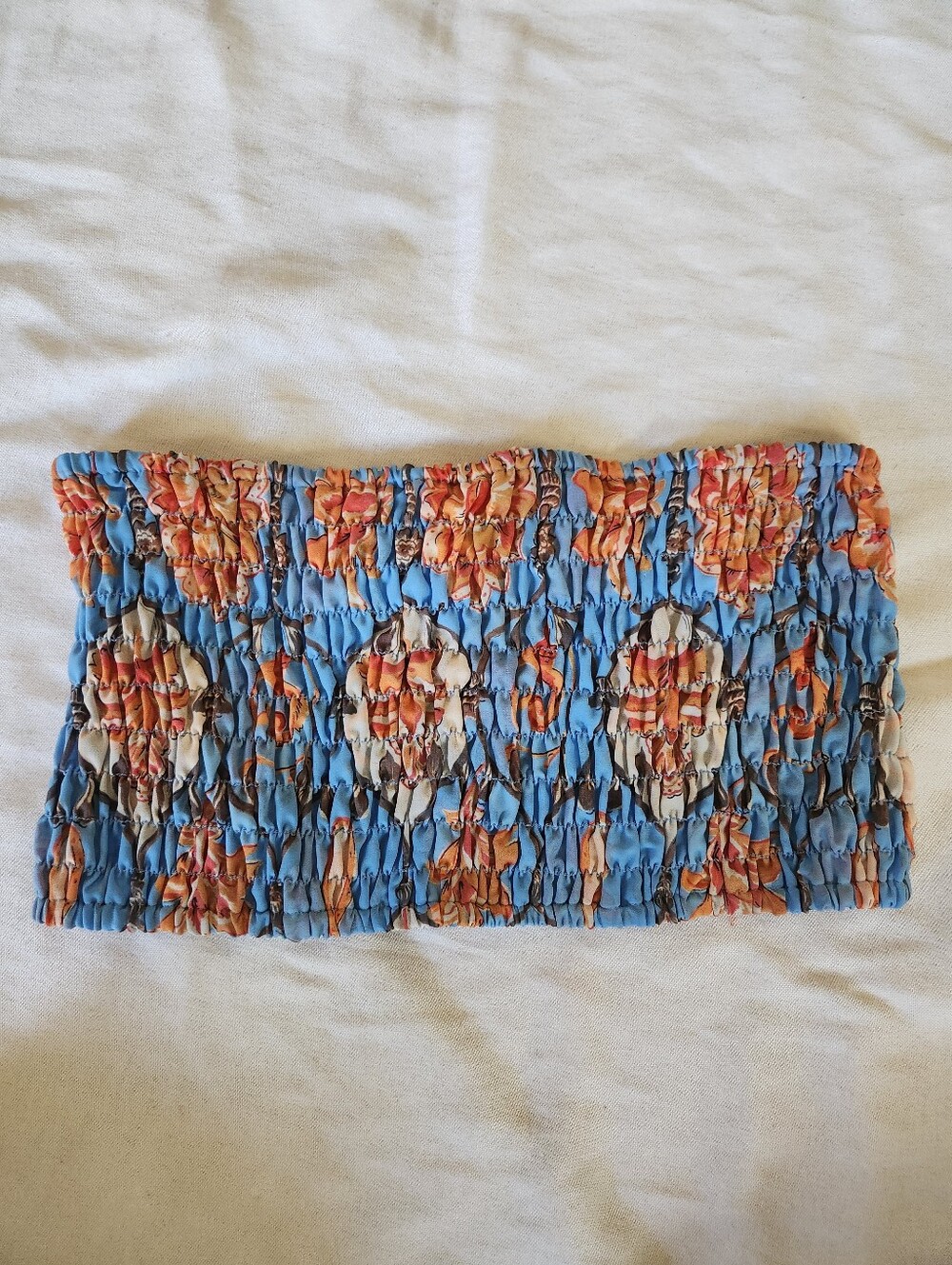 MISA Los Angeles NWT Smocked Floral Strapless Tube Top Large